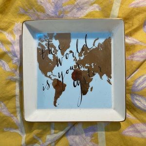 Ceramic World Map Catch Plate